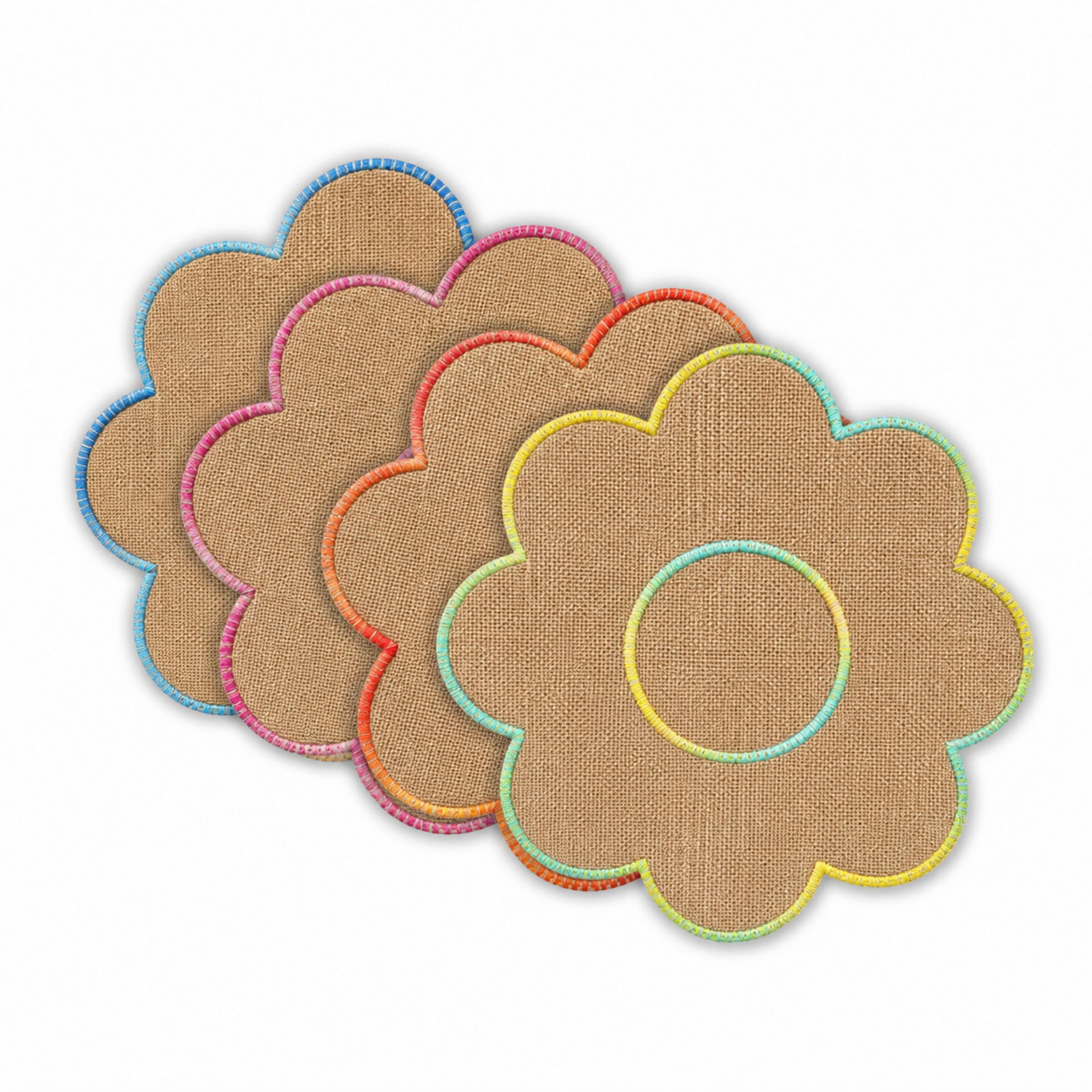 Dainty Home Set of 4 Placemats | Elegant and Durable | 15x15 in Round Woven Non-Slip Washable Place Mats | Tear-Resistant Heat | Resistant Placemats