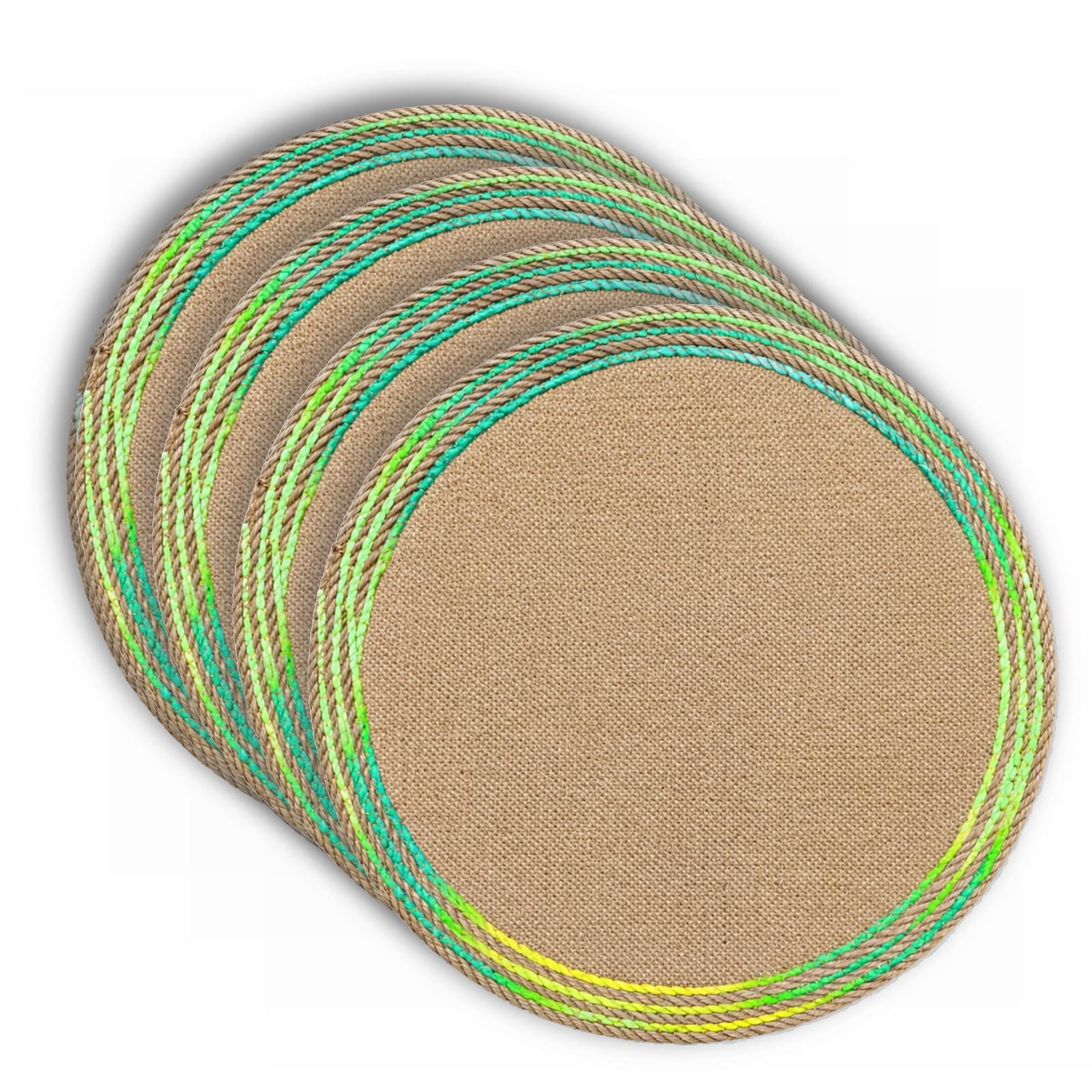 Dainty Home Set of 4 Placemats | Elegant and Durable | 15x15 in Round Woven Non-Slip Washable Place Mats | Tear-Resistant Heat | Resistant Placemats