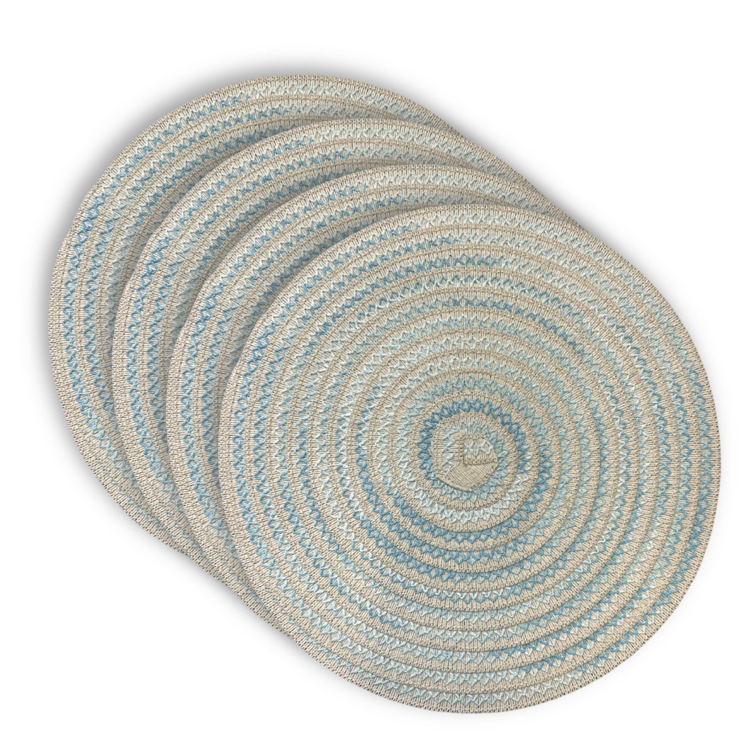 Dainty Home Set of 4 Placemats | Elegant and Durable | 15x15 in Round Woven Non-Slip Washable Place Mats | Tear-Resistant Heat | Resistant Placemats