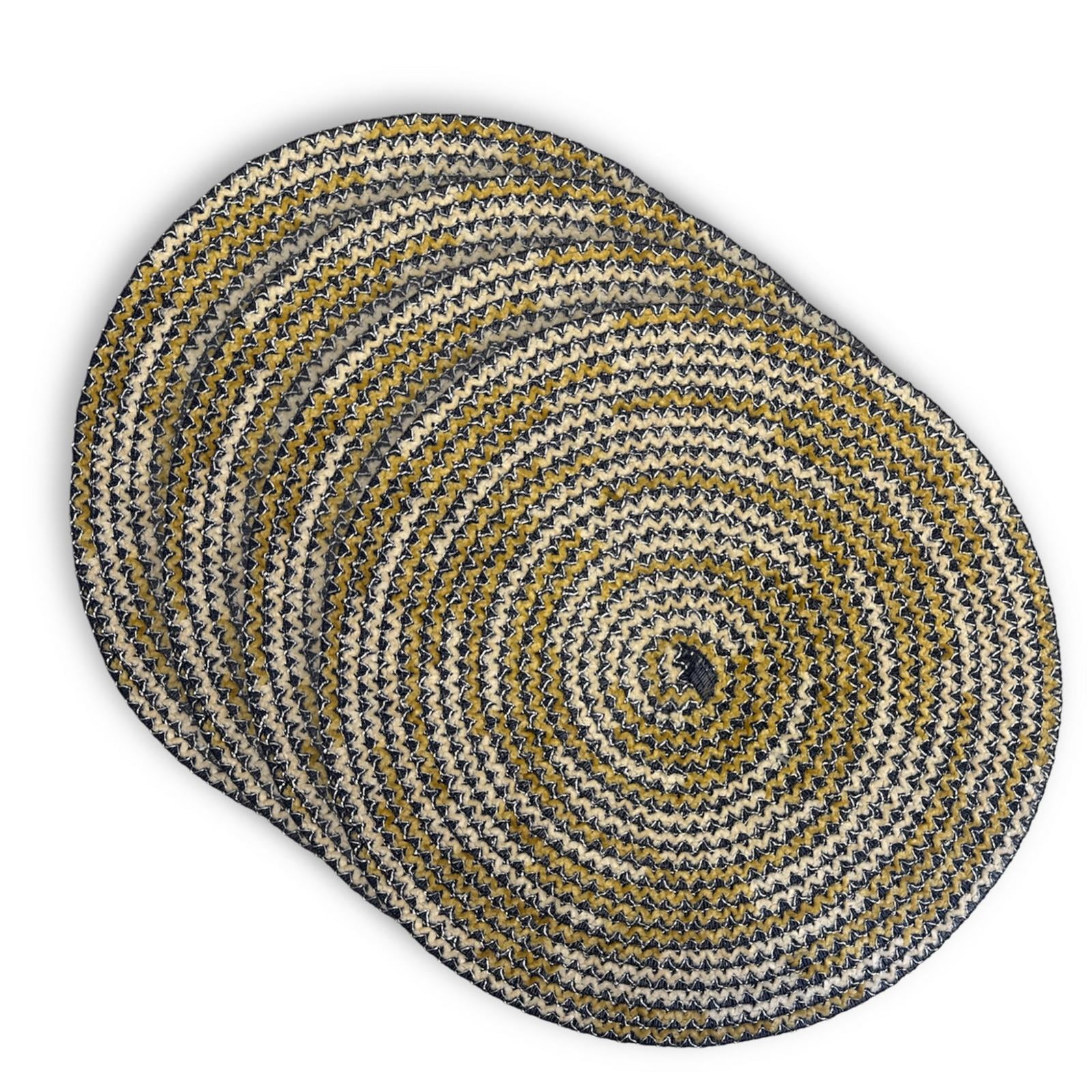 Dainty Home Set of 4 Placemats | Elegant and Durable | 15x15 in Round Woven Non-Slip Washable Place Mats | Tear-Resistant Heat | Resistant Placemats