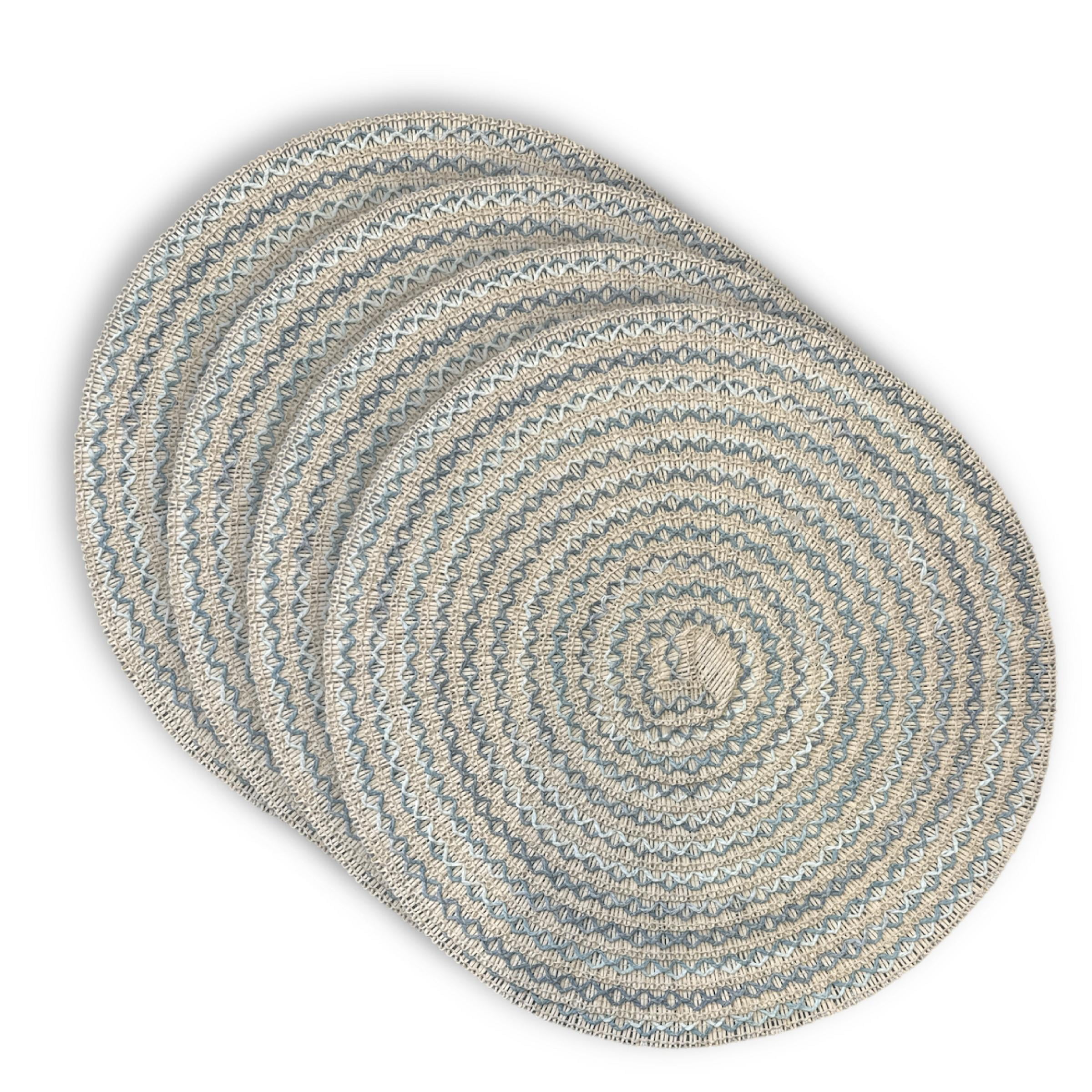Dainty Home Set of 4 Placemats | Elegant and Durable | 15x15 in Round Woven Non-Slip Washable Place Mats | Tear-Resistant Heat | Resistant Placemats