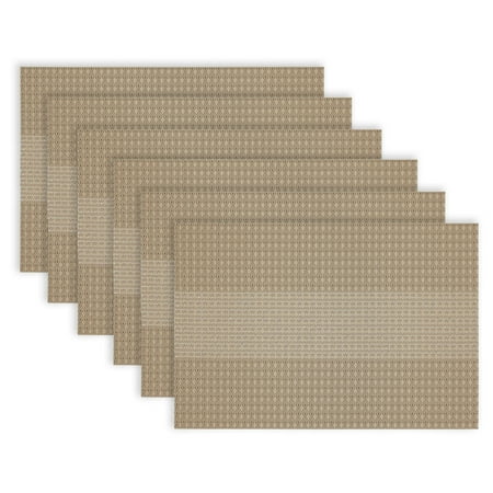 Dainty Home Set of 6 Placemats | Elegant and Durable | 12x18 in PVC Non-Slip Washable Place Mats | Tear-Resistant Heat | Resistant Placemats