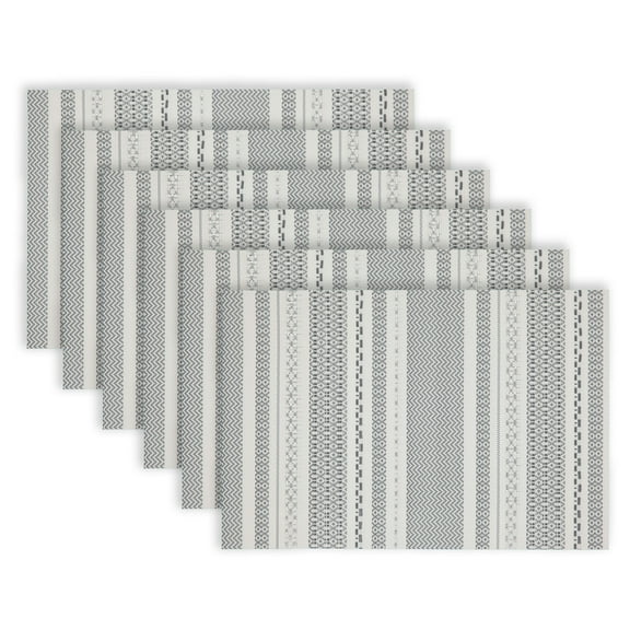 Dainty Home Set of 6 Placemats | Elegant and Durable | 12x18 in PVC Non-Slip Washable Place Mats | Tear-Resistant Heat | Resistant Placemats