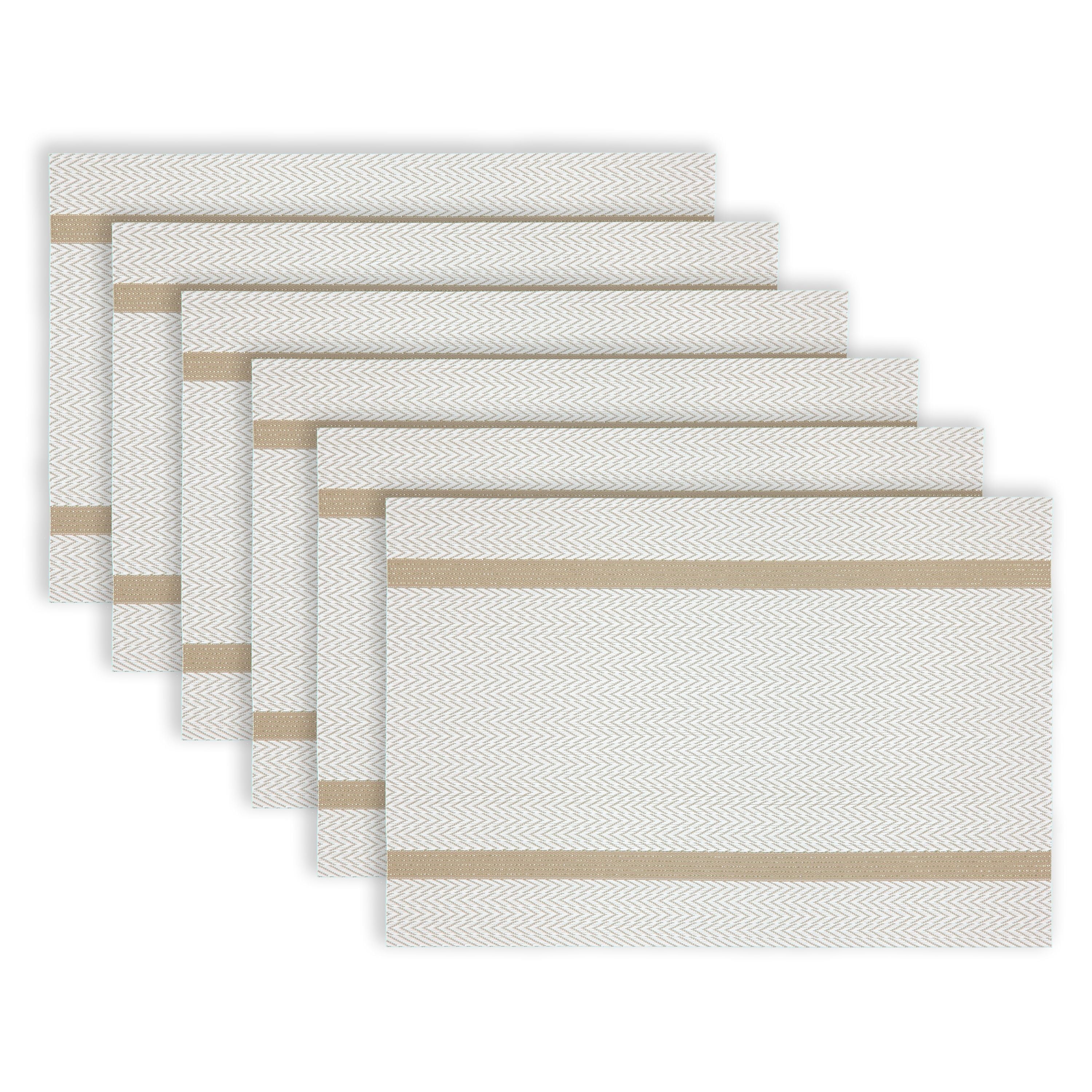 Dainty Home Set of 6 Placemats | Elegant and Durable | 12x18 in PVC Non-Slip Washable Place Mats | Tear-Resistant Heat | Resistant Placemats - Walmart.com