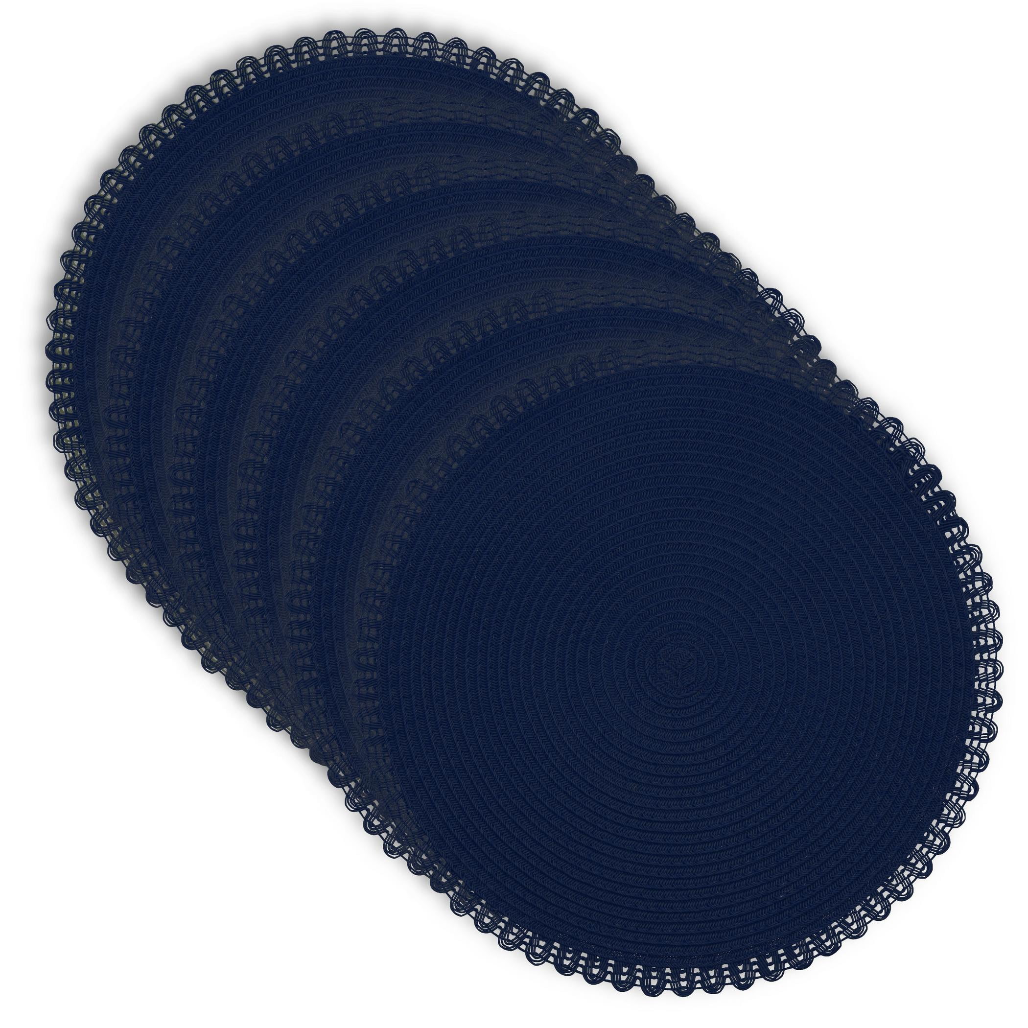 Dainty Home Set of 6 Placemats | Elegant and Durable | 15x15 in Round Woven Non-Slip Washable Place Mats | Tear-Resistant Heat | Resistant Placemats