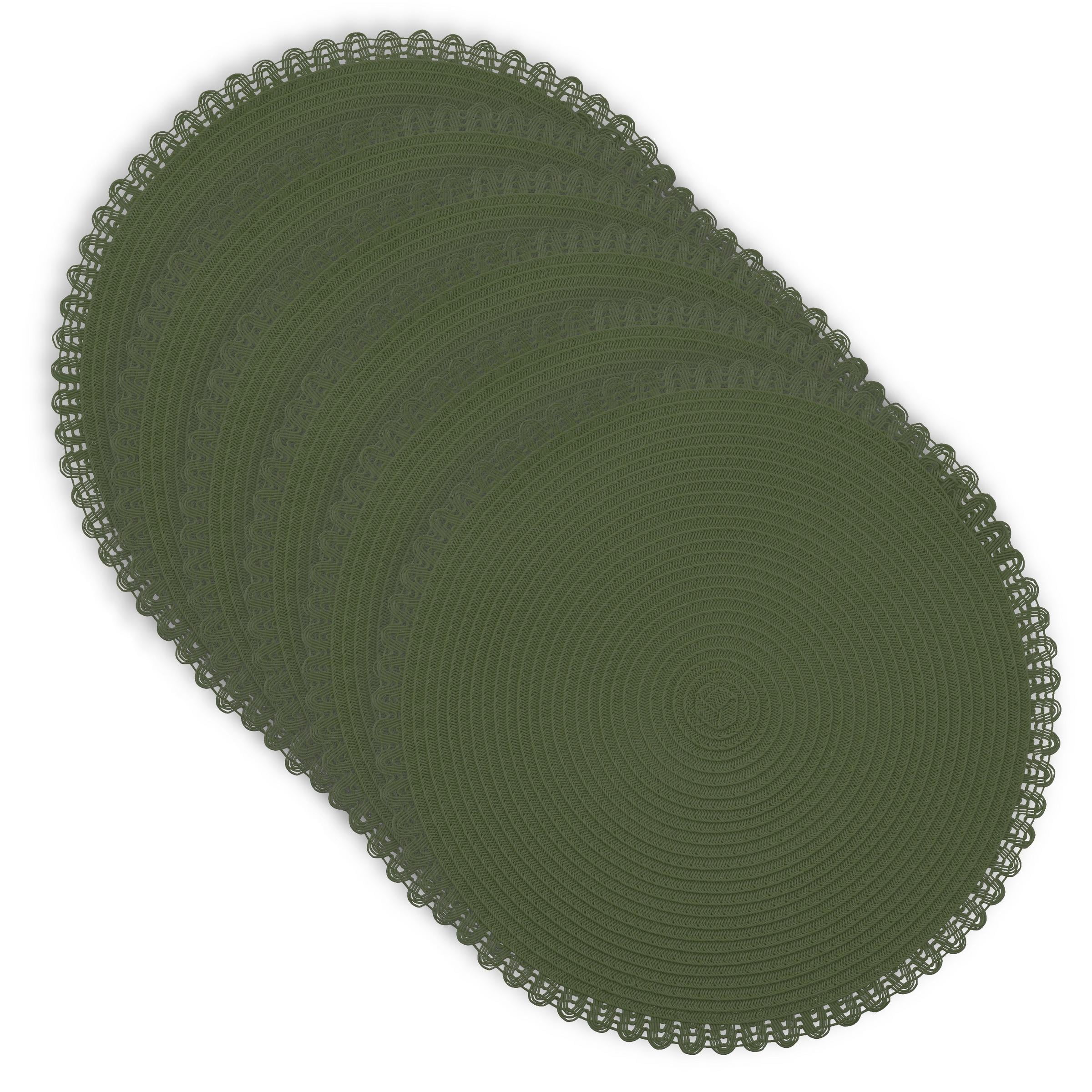 Dainty Home Set of 6 Placemats | Elegant and Durable | 15x15 in Round Woven Non-Slip Washable Place Mats | Tear-Resistant Heat | Resistant Placemats