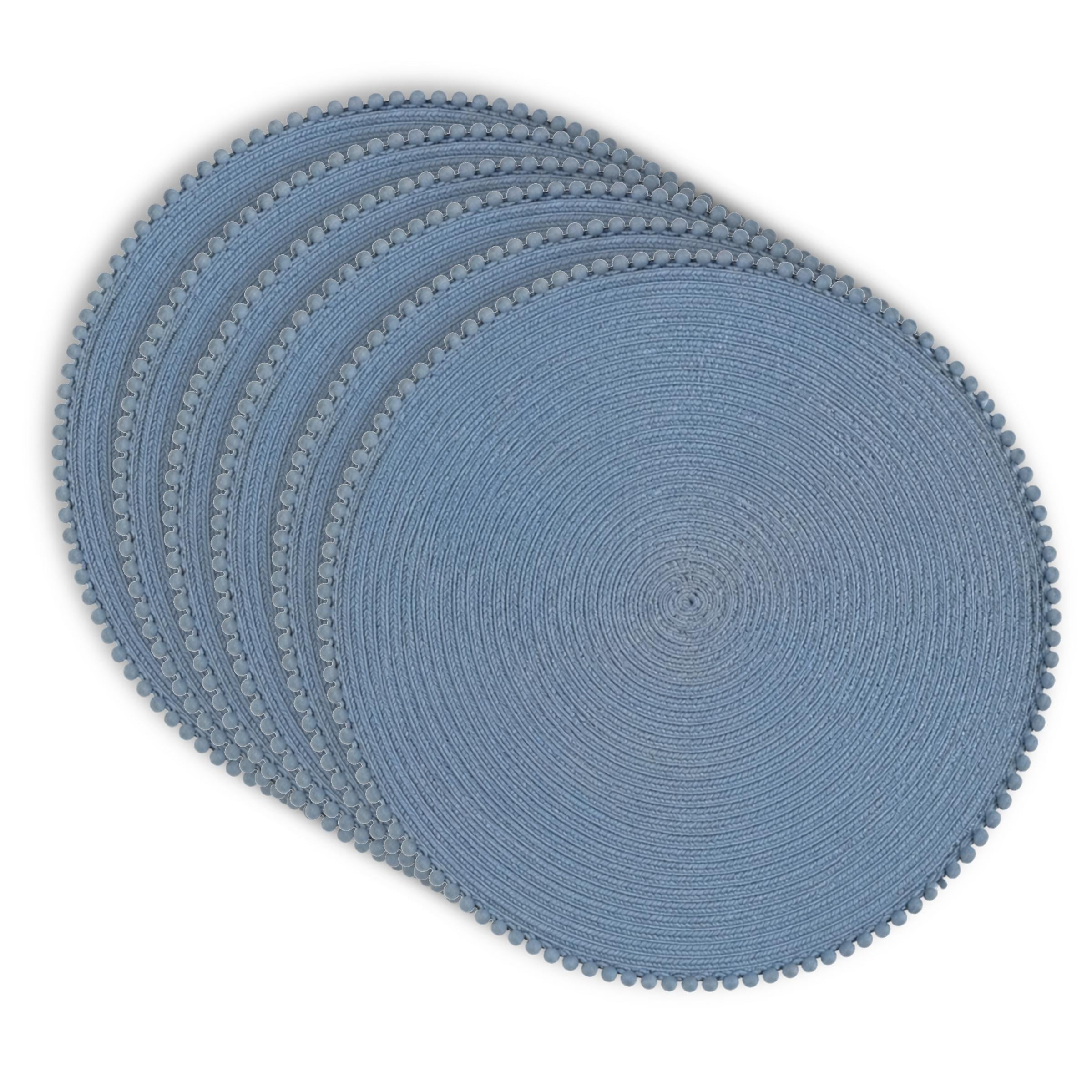 Dainty Home Set of 6 Placemats | Elegant and Durable | 15x15 in Round Woven Non-Slip Washable Place Mats | Tear-Resistant Heat | Resistant Placemats