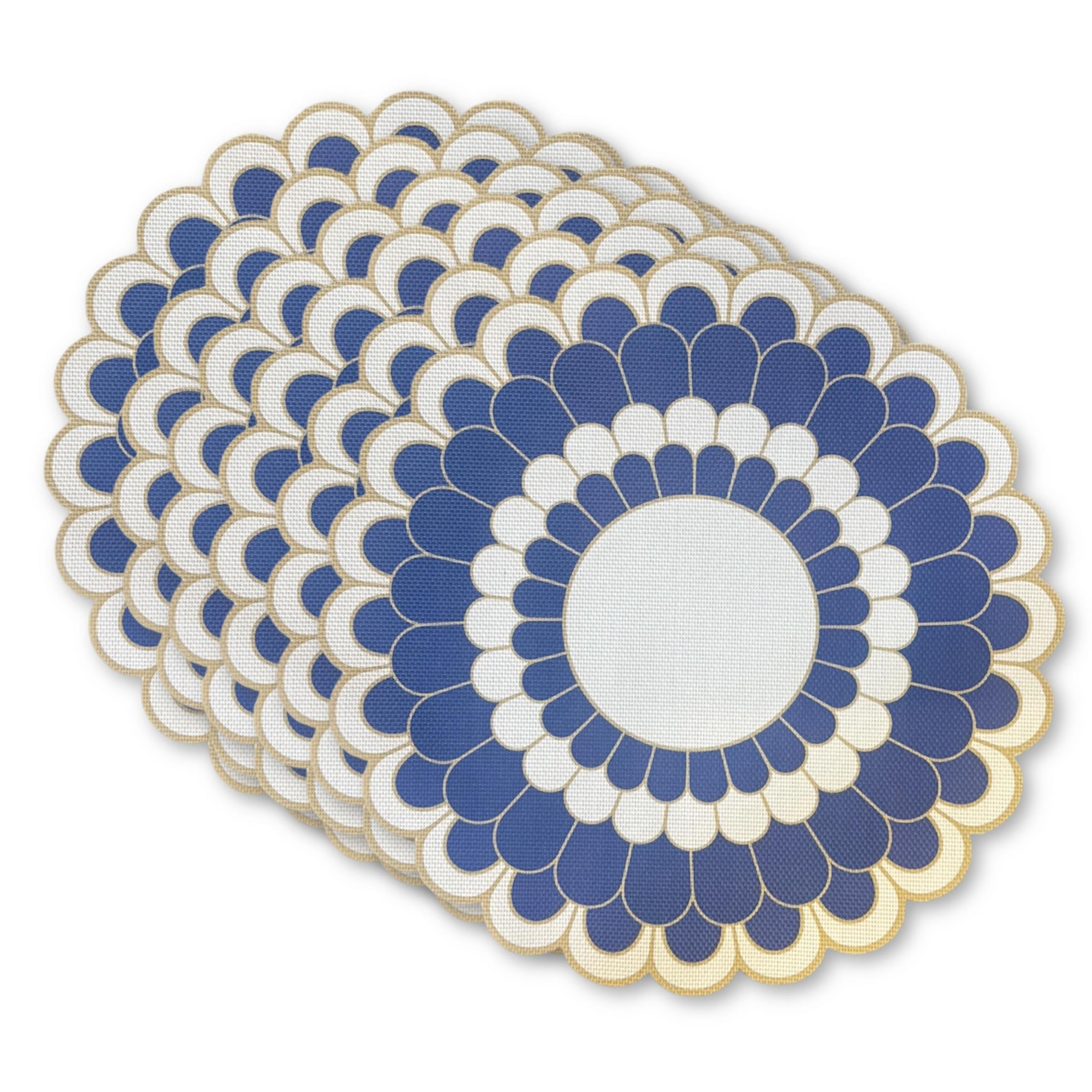 Dainty Home Set of 6 Placemats | Elegant and Durable | 15x15 in Round Woven Non-Slip Washable Place Mats | Tear-Resistant Heat | Resistant Placemats