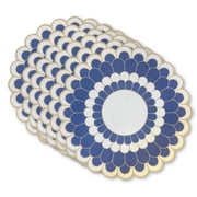 Dainty Home Set of 6 Placemats | Elegant and Durable | 15x15 in Round Woven Non-Slip Washable Place Mats | Tear-Resistant Heat | Resistant Placemats