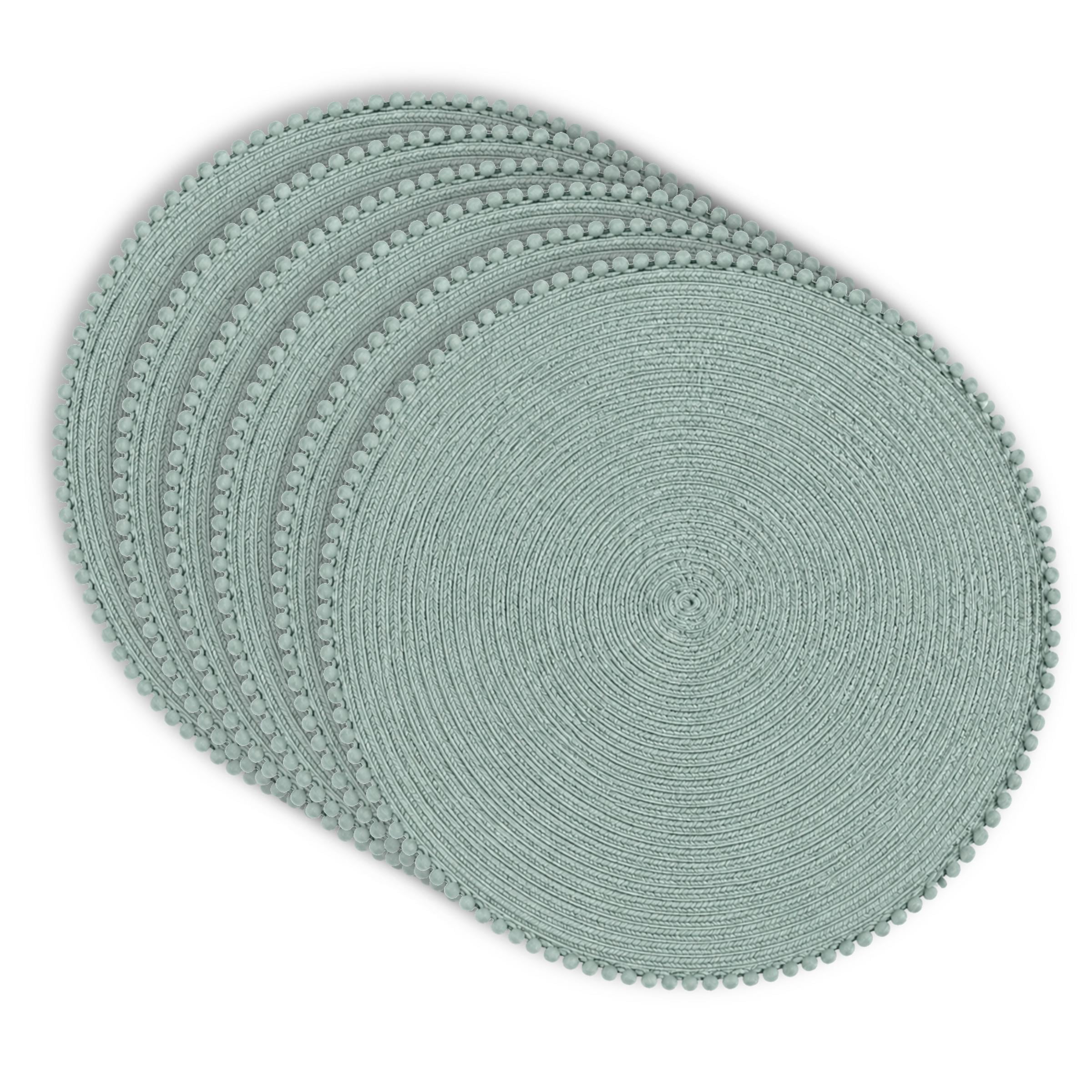Dainty Home Set of 6 Placemats | Elegant and Durable | 15x15 in Round Woven Non-Slip Washable Place Mats | Tear-Resistant Heat | Resistant Placemats