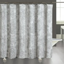 Dainty Home Shelley Heavy Floral Jacquard Shower Curtain, Textured Polyester Fabric, 72 x 72 Inches