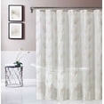 thumbnail image 1 of Dainty Home Stella 3D Floral Chenille Embroidered Solid Sheer 70" x 72" Shower Curtain in Linen, 1 of 2