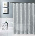 thumbnail image 1 of Dainty Home Stella 3D Floral Chenille Embroidered Solid Sheer 70 x 72 Shower Curtain in Silver, 1 of 2