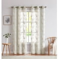 thumbnail image 1 of Dainty Home Stella 3D Floral Chenille Embroidered Solid Sheer 76" x 84" Window Curtain Panel Pair in Linen, 1 of 8