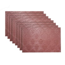 Dainty Home Venecia Faux Leather with Suede Backing Set of 8 Placemats