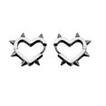 thumbnail image 1 of Dainty Huggie Hoop-Earring Cute Tiny Heart Shape Thorn Stud Earring Spike-Stud-Earrings for Women Fashion Jewelry Decor, 1 of 10