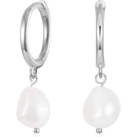 Dainty Huggie Hoop Earrings With Dangle For Women, Small Hoop Earring With Charm - Pearl, Coin, Moon Star, Butterfly, 18K Gold Plated Sterling Silver Minimalist Jewelry Gift Set For Her[Z1]
