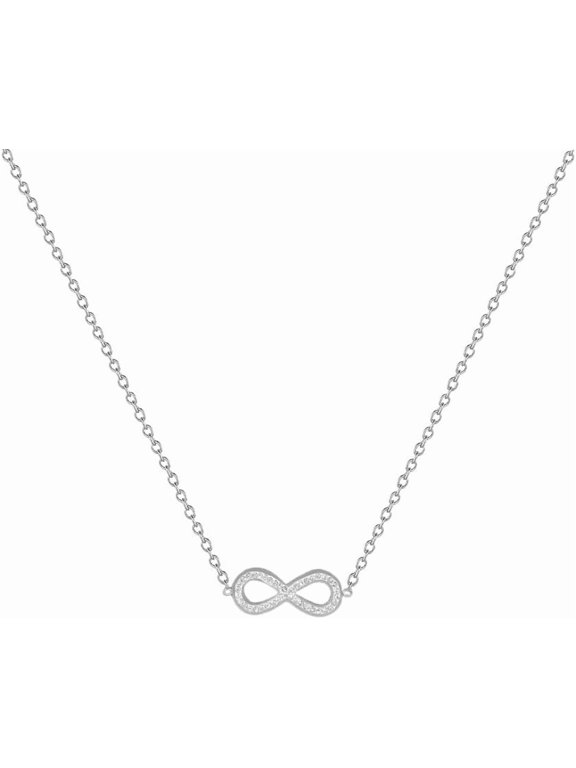Dainty Infinity Pendant Necklace for Women 14K Gold Plated Stainless Steel CZ Crystal Love Charms Choker Chain Adjustable Necklaces Delicate Wedding Anniversary Birthday Jewelry Gift 18"