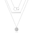 thumbnail image 1 of Turandoss Dainty Interlocking Circles Pendant Necklace for Women 14K White Gold Plated Stackable Bar Hammered Disc Jewelry Trendy Personalized Birthday Gifts for Her Girls, 1 of 8