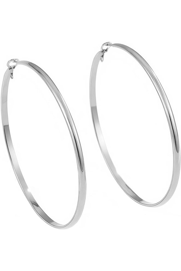 Dainty Large Big Hoop Earrings for Women Men Stainless Steel Minimalist 18K Golden Plated Round Circle Huggie Hoops Dangle Drop Earring Lightweight Fashion Loop Jewelry Birthday 40mm 50mm 70mm Hooped