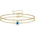 thumbnail image 1 of Dainty Layered Bracelets for Women, 14K Gold Filled Layering Oval Chain Bracelet Handmade Turquoise Evil Eye Pearl Bar Circle Lotus Gold Layered Chain Bracelets for Women Boho Jewelry Gifts, 1 of 2