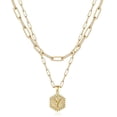 thumbnail image 1 of Dainty Layered Initial Necklaces for Women, 14K Gold Plated Paperclip Chain Necklace Simple Cute Hexagon Letter Pendant Initial Choker Necklace Gold Layered Necklaces for Women Gold, 1 of 6