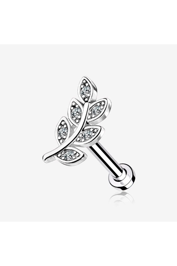 Dainty Leaflet Sparkle Interally Threaded Labret