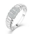 thumbnail image 1 of Dainty Luxury Pave Set Women's Engagement Ring 1.7 Ct Diamond 14K White Gold Over, 1 of 2