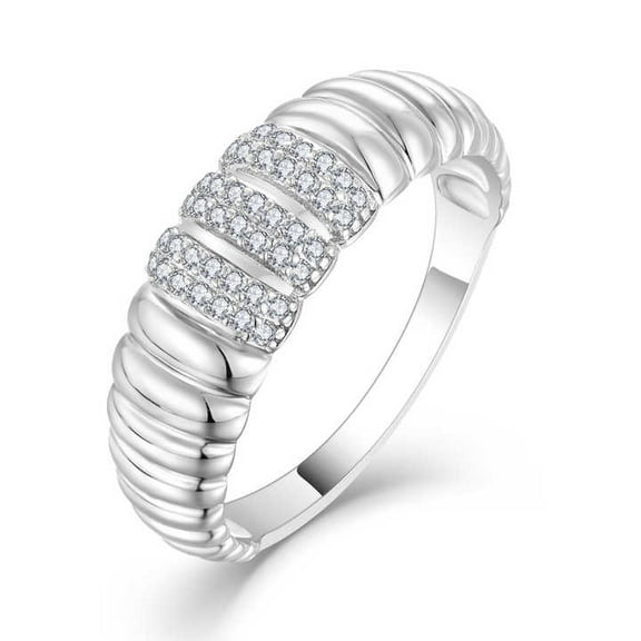 Dainty Luxury Pave Set Women's Engagement Ring 1.7 Ct Diamond 14K White Gold Over