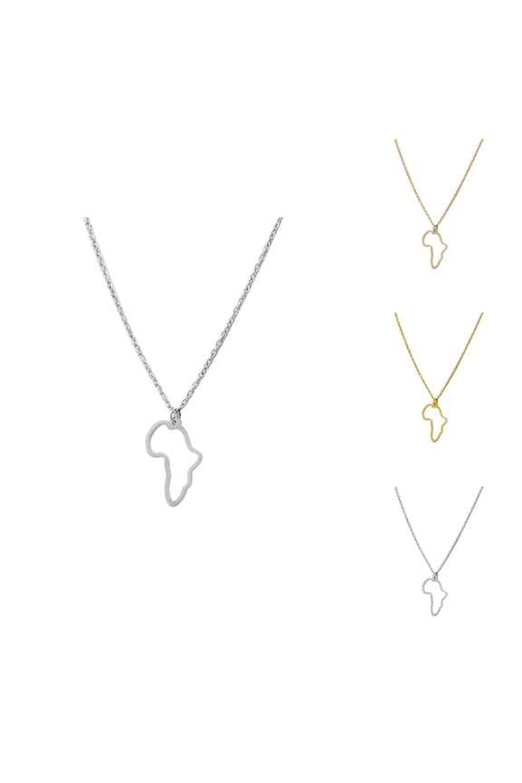 Map of Africa Pendant Necklace for Women Fashion Jewelry Accessories Gift