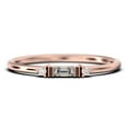 thumbnail image 1 of Dainty Minimalist 0.75 Carat Baguette Cut Diamond Moissanite Engagement Ring, Antique Wedding Ring in 925 Sterling Silver With 18k Rose Gold Plating, Gift For Her, Gift For Woman, Promise Ring, 1 of 3
