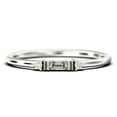 thumbnail image 1 of Dainty Minimalist 0.75 Carat Baguette Cut Diamond Moissanite Engagement Ring, Antique Wedding Ring in 925 Sterling Silver With 18k White Gold Plating, Gift For Her, Gift For Woman, Promise Ring, 1 of 3