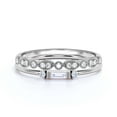 thumbnail image 1 of Dainty Minimalist 1.25 Carat Baguette Cut Diamond Moissanite Engagement Ring, Antique Wedding Ring in 10k Solid White Gold, Gift For Her, Bridal Set, Matching Band, Promise Ring, Anniversary Ring, 1 of 3