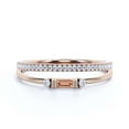 thumbnail image 1 of Dainty Minimalist 1.25 Carat Baguette Cut Morganite And Diamond Moissanite Engagement Ring, Antique Wedding Ring in 10k Solid Rose Gold, Bridal Set, Matching Band, Promise Ring, Anniversary Ring, 1 of 3