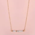 thumbnail image 1 of Dainty Natural Stone Bar Choker Necklace with Gold Cross Short Chain Necklaces, 1 of 6