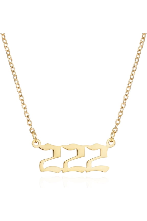 Dainty Number Pendant Necklace Stainless Steel Choker 000 1111 111 222 333 444 555 666 777 888 999 Numerology Jewelry Gift for Women