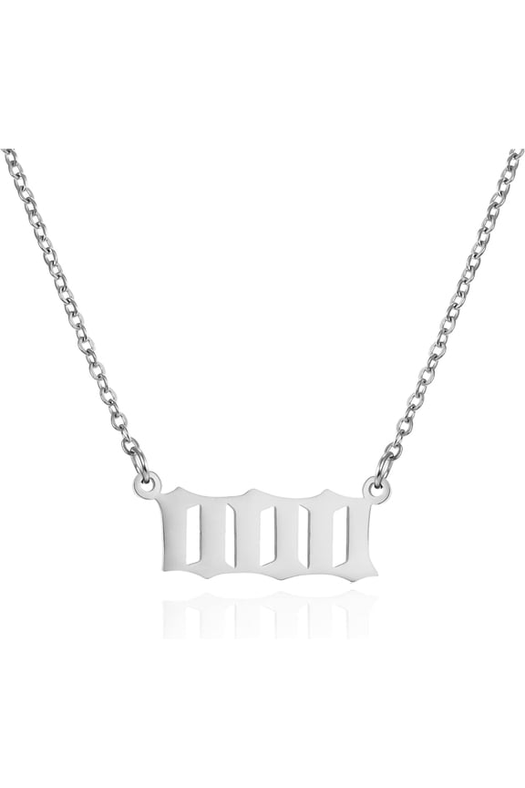 Dainty Number Pendant Necklace Stainless Steel Choker 000 1111 111 222 333 444 555 666 777 888 999 Numerology Jewelry Gift for Women