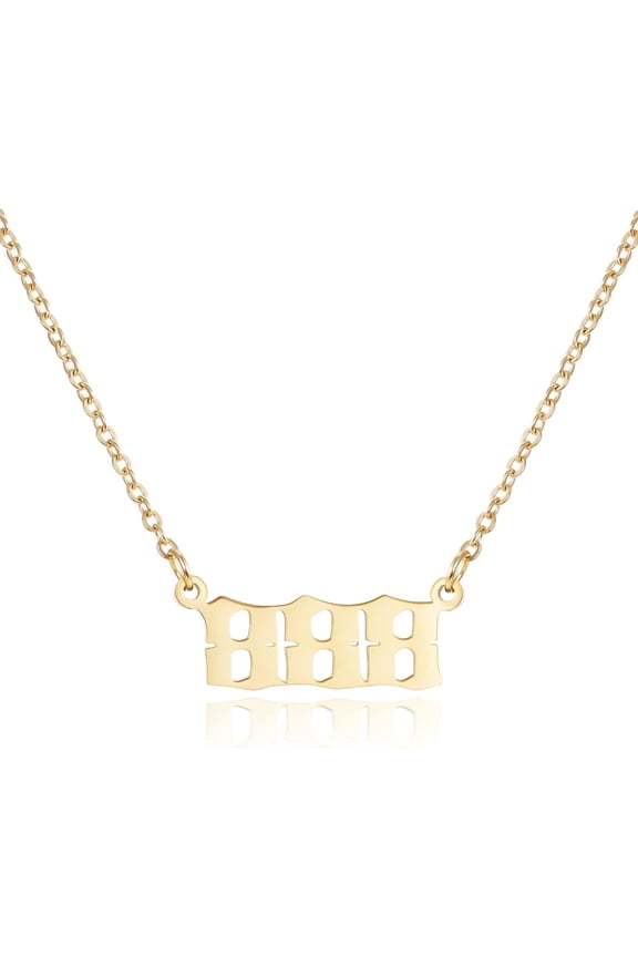 Dainty Number Pendant Necklace Stainless Steel Choker 000 1111 111 222 333 444 555 666 777 888 999 Numerology Jewelry Gift for Women