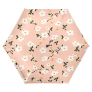 Dainty Pink Floral Folding Umbrella UV50+ Waterproof Sun Protection Auto Open Close Compact Fiberglass Frame