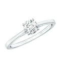 thumbnail image 1 of Rosec Jewels Dainty Promise Ring with Solitaire Moissanite for Women (D Color VS1 Clarity), 14K White Gold, US 8.50, 1 of 8