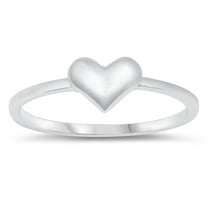 Dainty Puff Heart Promise Ring .925 Sterling Silver Band Jewelry Female Male Unisex Size 10