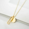 thumbnail image 1 of Dainty Rec Disc 18K Gold Plated Necklace, 1 of 4