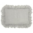 thumbnail image 1 of Dainty Ruffle Edged Light Gray Lumbar Pillow, 1 of 3