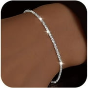Dainty Shiny 925 Sterling Silver Bracelets for Women 14K Gold Plated Simple Twist Rope Chain Bracelet Minimalist Adjustable Link Charm Bracelet Jewelry Birthday Gifts for Mom
