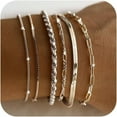 thumbnail image 1 of Dainty Silver Bracelets for Women Trendy, 925 Sterling Silver Jewelry Set for Women Bracelets for Women Paperclip Box Herringbone Figaro Rope Chain Bracelet Fashion Pack Gifts for Women Girls, 1 of 8