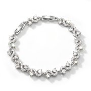 Dainty Silver Crystal Zircon Bracelet Birthday Christmas Valentines Mothers Day Gifts for Mom Wife