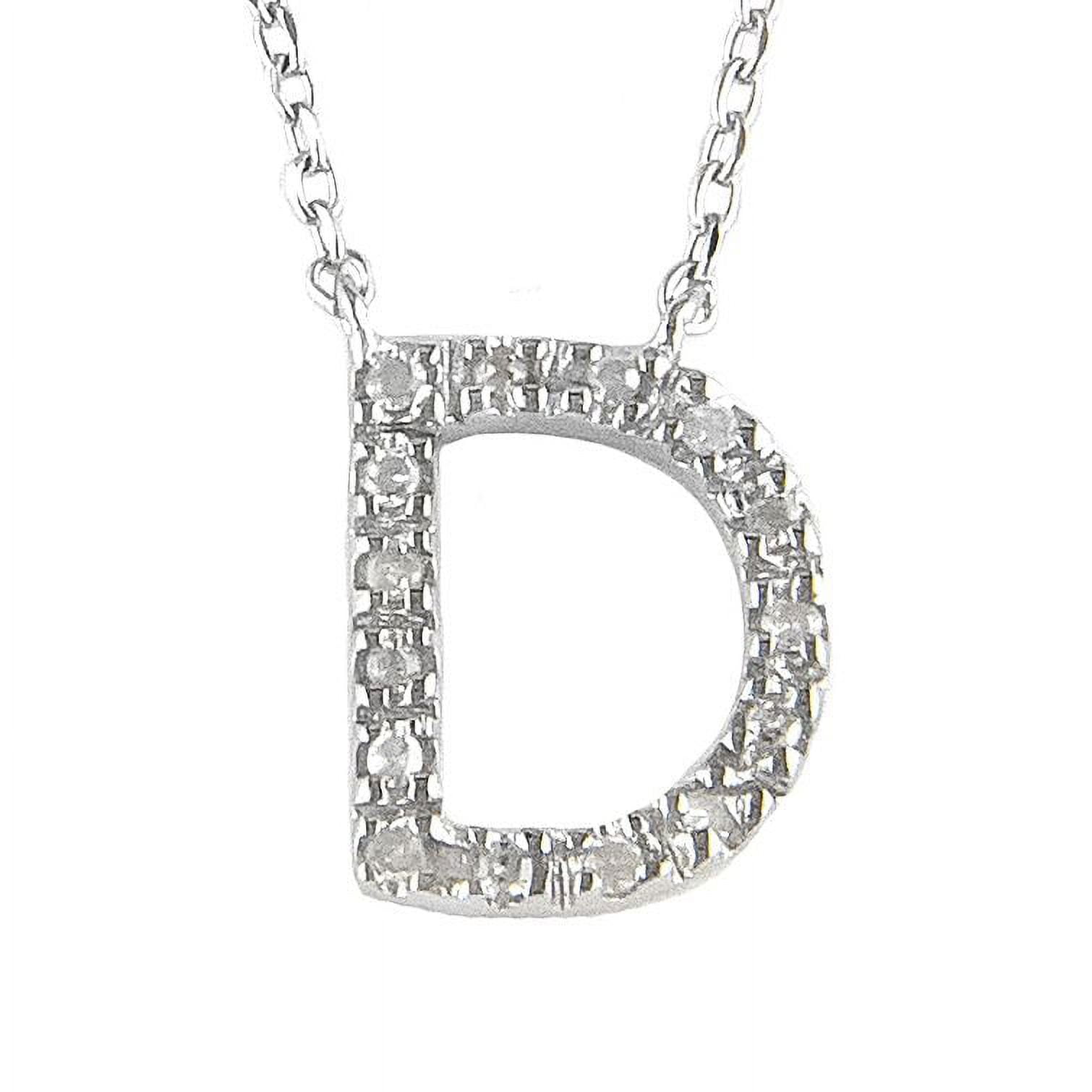 Dainty Silver Diamond Initial D Necklace