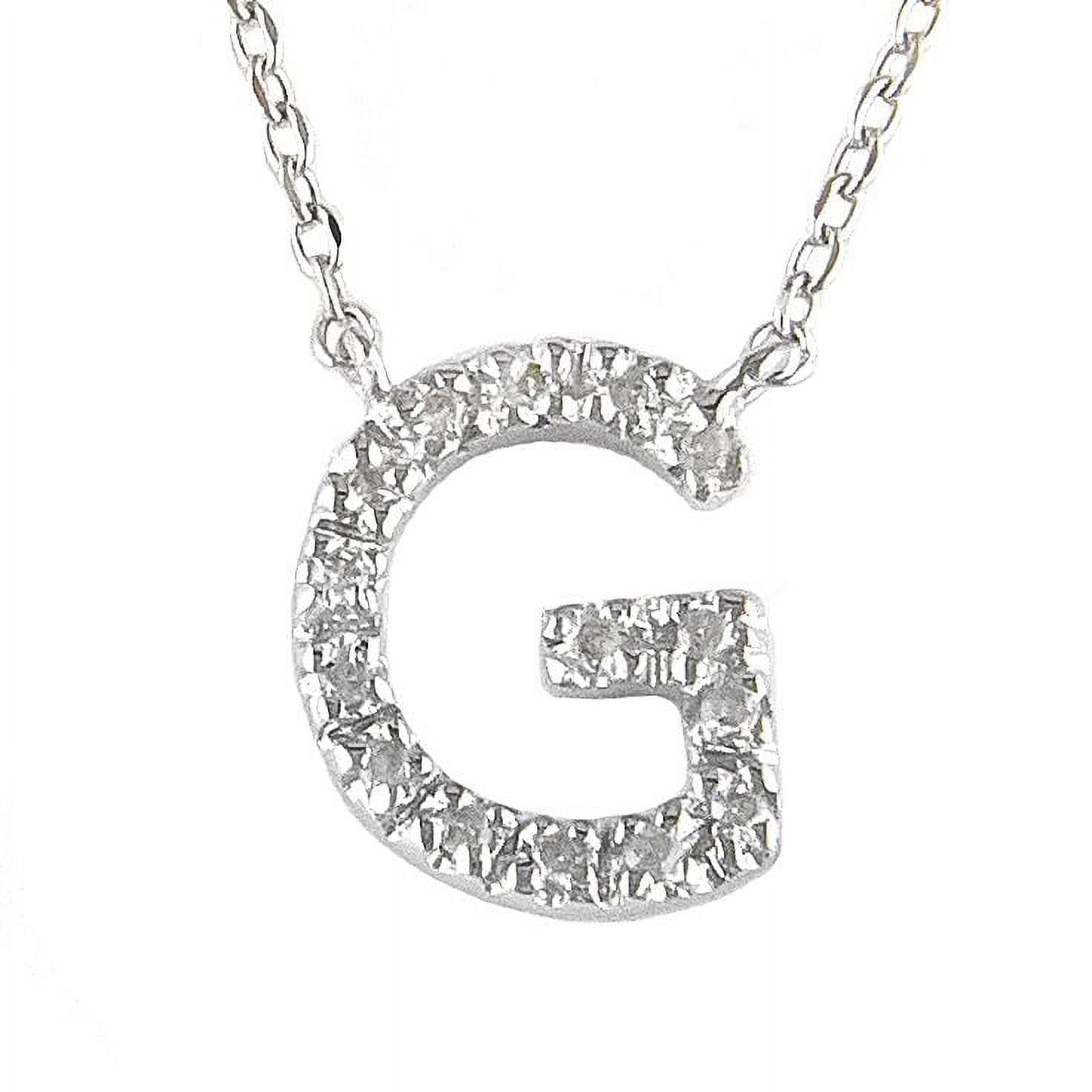 Dainty Silver Diamond Initial G Necklace