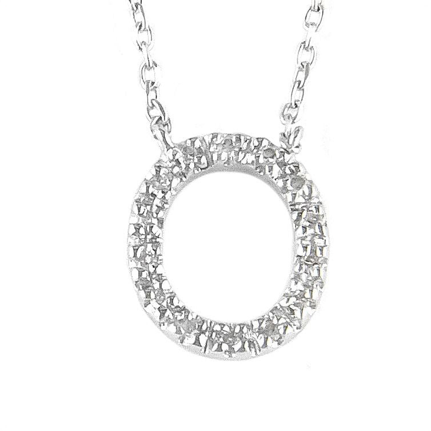 Dainty Silver Diamond Initial O Necklace
