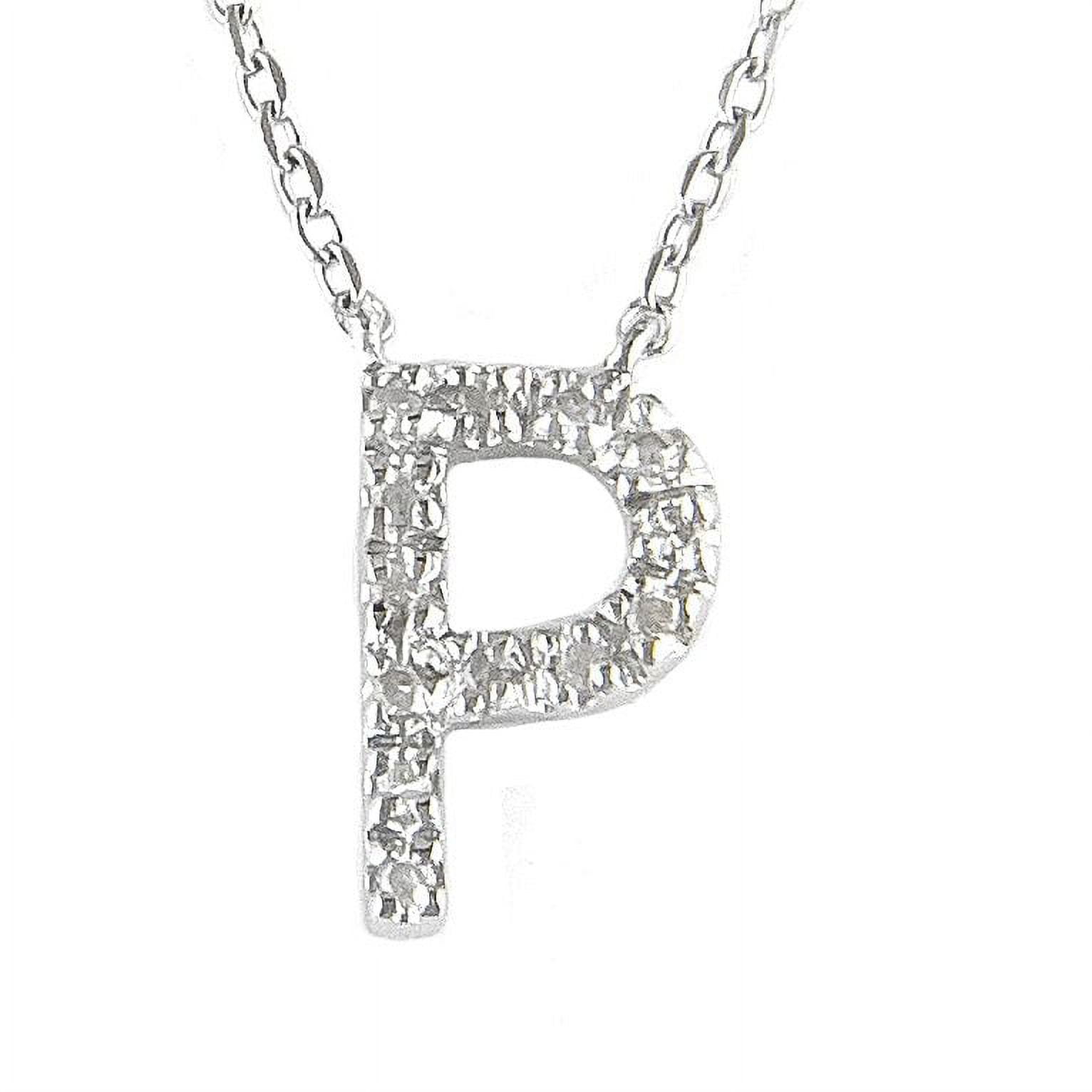 Dainty Silver Diamond Initial P Necklace
